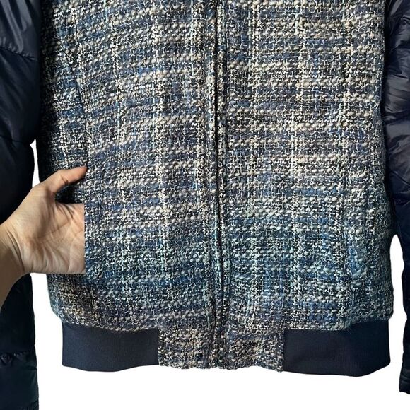 NWT Members Only Wool Blend Hooded Tweed Bomber Puff Jacket M - Picture 6 of 12